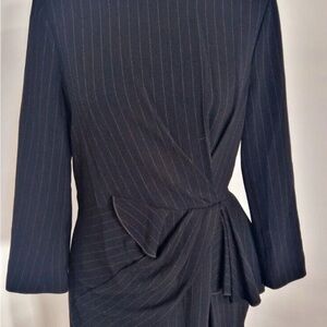 Karen Millen Black Pinstripe Midi Dress
